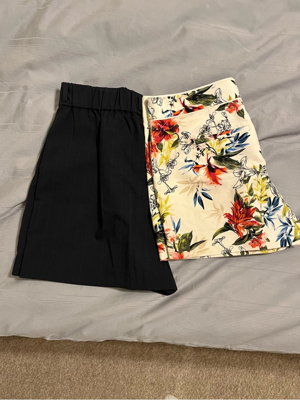 Bundle of two dressy shorts. Navy Uniqlo sz s and WHBM floral sz 6